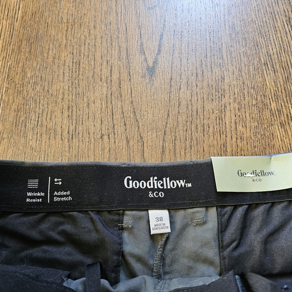 Goodfellow & Co Men's Charcoal 9" Flat Front Tech Chino Shorts Size Men's 38 NEW - Picture 11 of 12